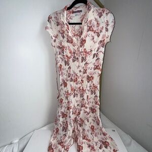 Urban Renewal boho Cream and Pink Floral Maxi Dress